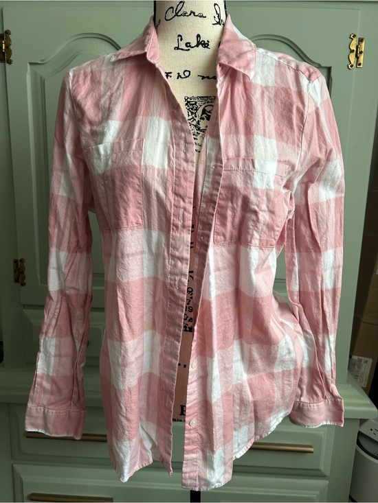 Pendleton Tops - Pendleton Pink and White Striped Collar Shirt